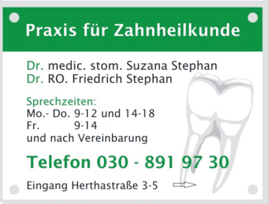 Praxis fr Zahnheilkunde - Dr. Friedrich Stephan und Dr. Suzana Stephan